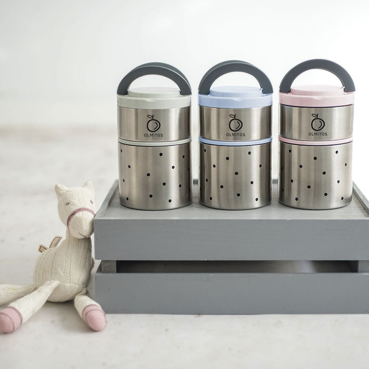 Termo Papillero para sólidos bebé Olmitos - 2 compartimentos de acero inox