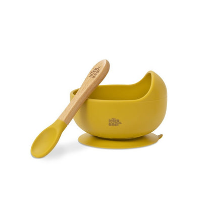 Cuenco con Ventosa + Cuchara de Silicona de Interbaby