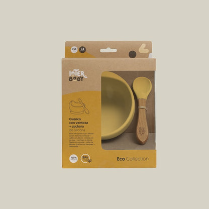 Cuenco con Ventosa + Cuchara de Silicona de Interbaby