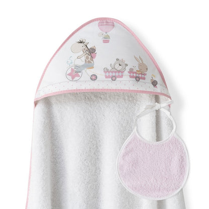 Capa de baño + babero Jirafa de Interbaby