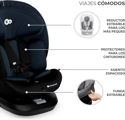 Kinderkraft I-GROW Silla de auto bebé/niño, I-SIZE 40-150, Isofix, Ajustable Grupo 0+/1/2/3, 0-36 kg