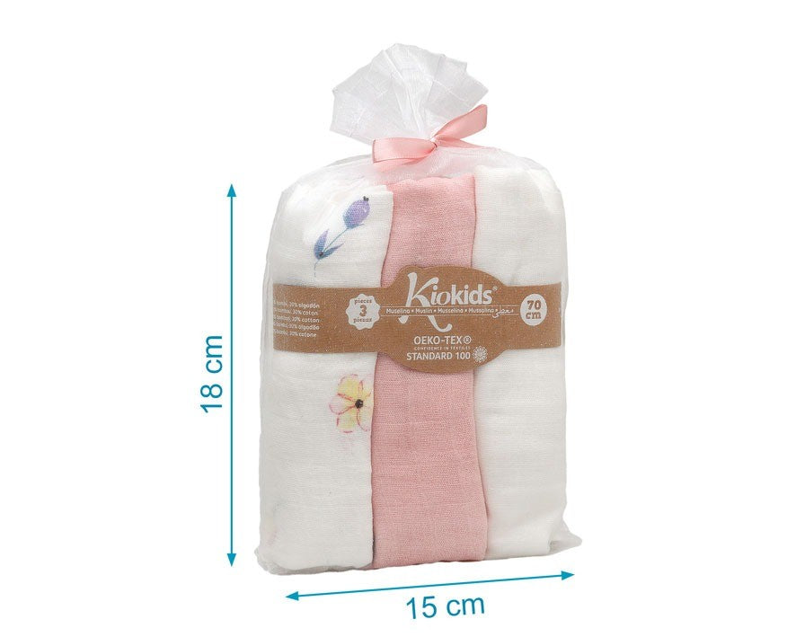 Pack 3 Gasitas 70x70cm de Bambú Kiokids