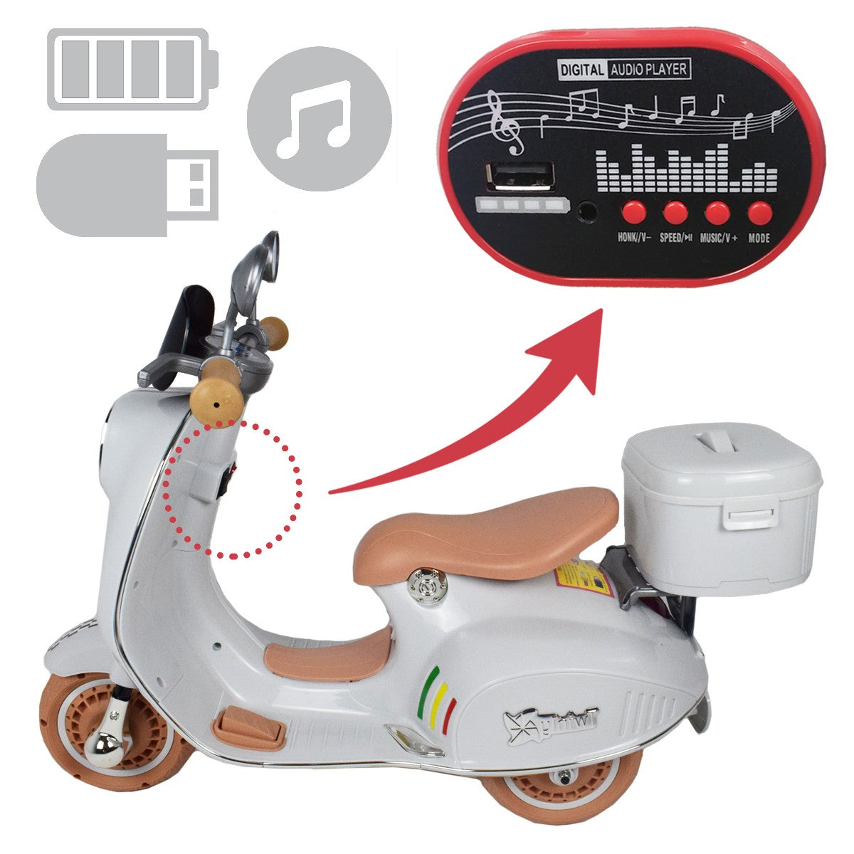 Moto Eléctrica para niños SCOOTLY de Twinly