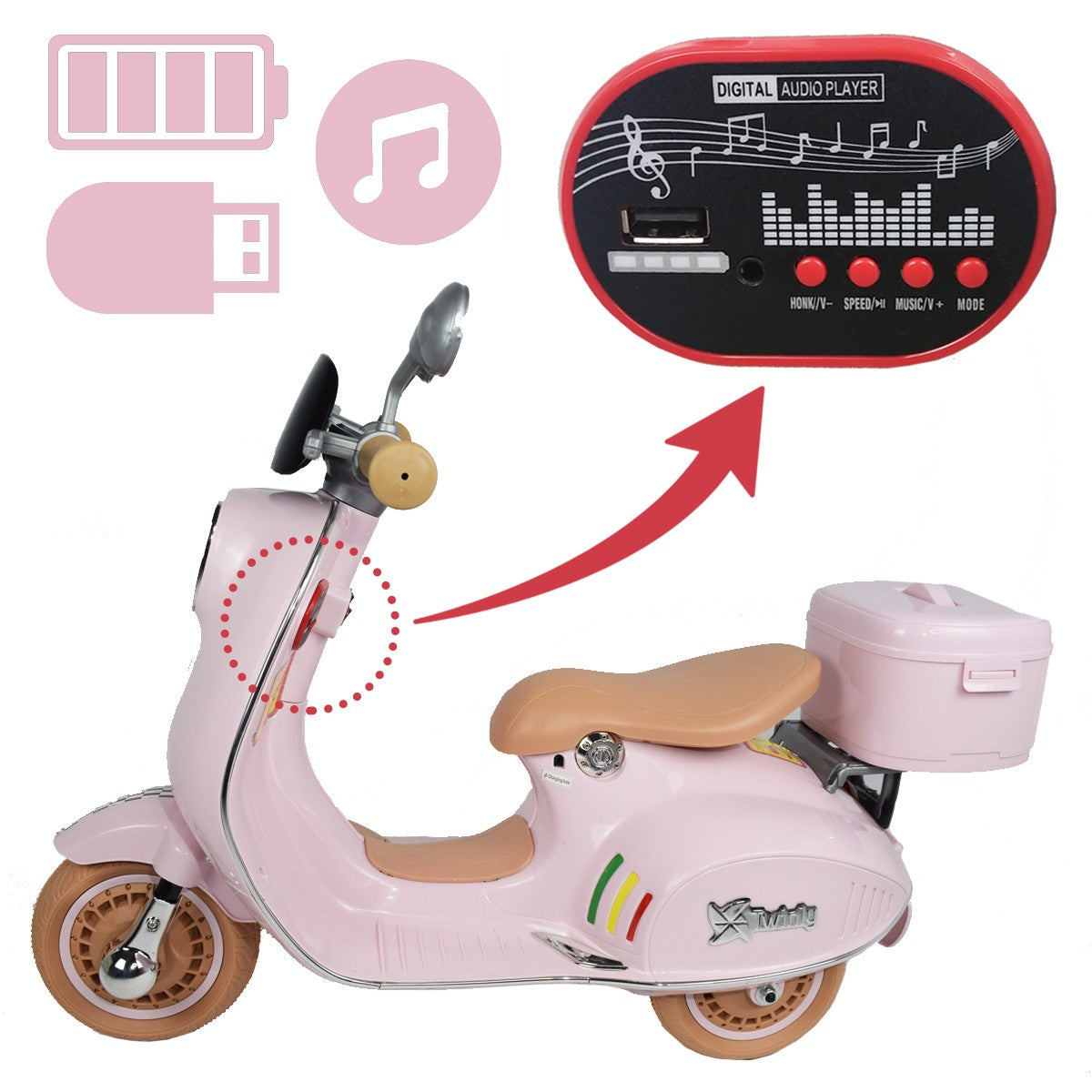 Moto Eléctrica para niños SCOOTLY de Twinly