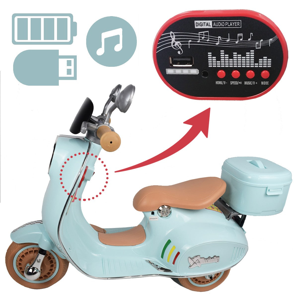 Moto Eléctrica para niños SCOOTLY de Twinly