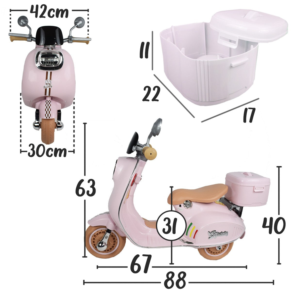 Moto Eléctrica para niños SCOOTLY de Twinly
