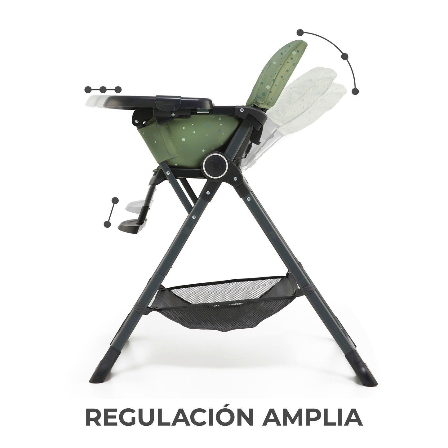 Kinderkraft FOLDEE Trona Bebé, ergonómica, cómoda, reclinable, plegable