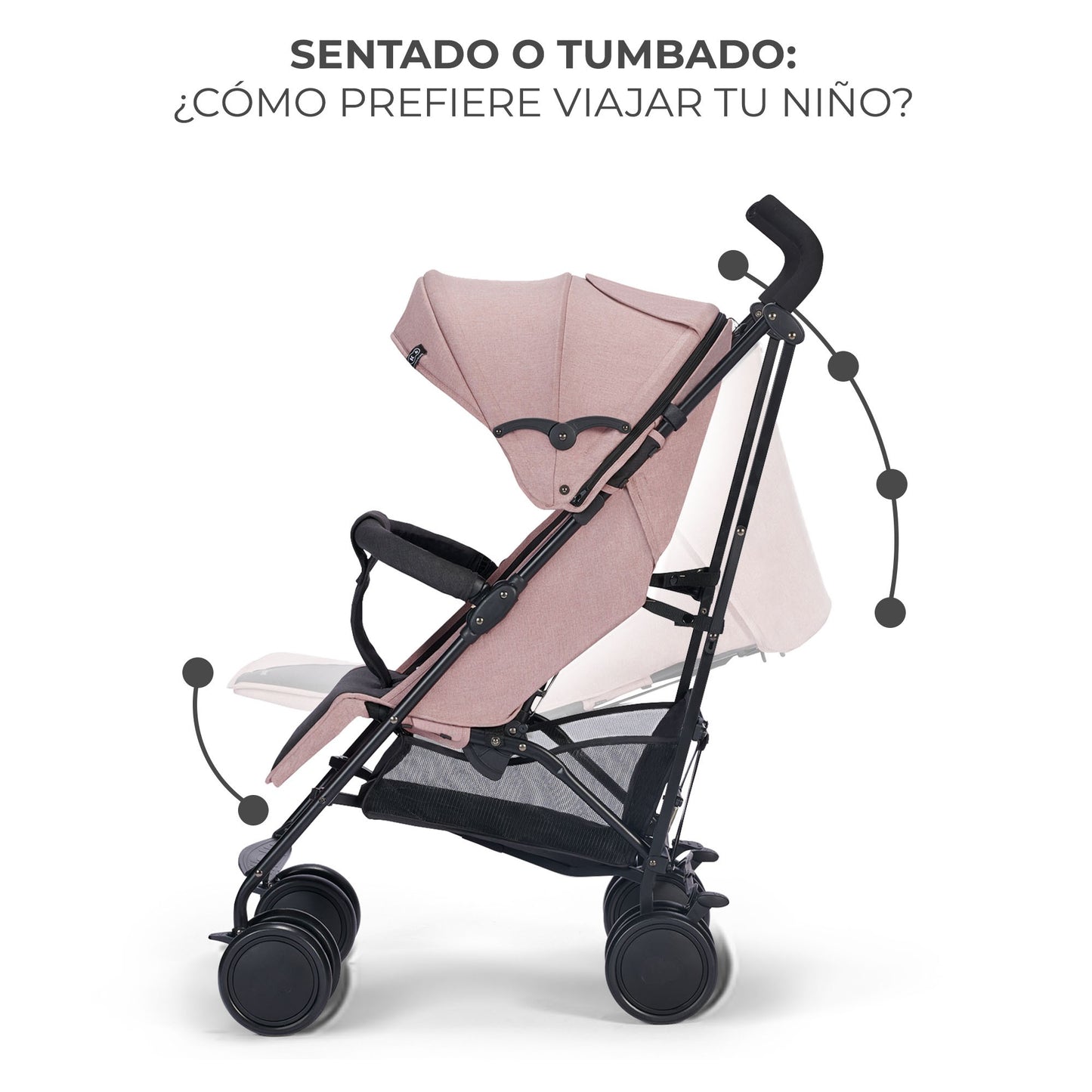 Kinderkraft Silla de Paseo SIESTA, Carrito paraguas, Posición tumbada, Plegable, hasta 22 kg