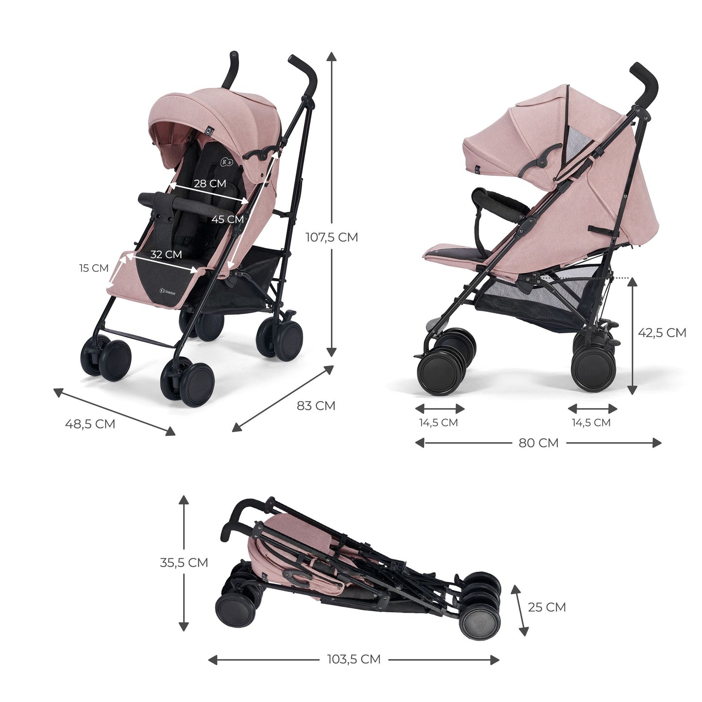 Kinderkraft Silla de Paseo SIESTA, Carrito paraguas, Posición tumbada, Plegable, hasta 22 kg