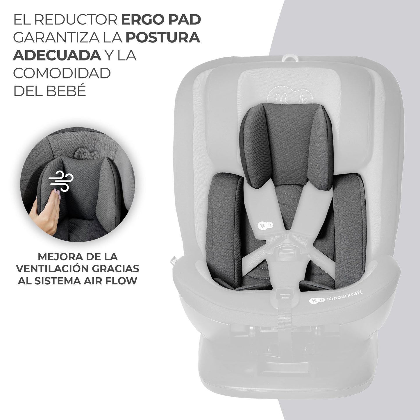 Kinderkraft XPEDITION 2 I-Size, Silla de coche, Isofix, Ajustable 5 posiciones, Giratoria 360º