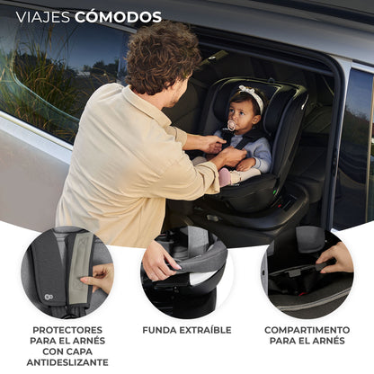 Kinderkraft XPEDITION 2 I-Size, Silla de coche, Isofix, Ajustable 5 posiciones, Giratoria 360º