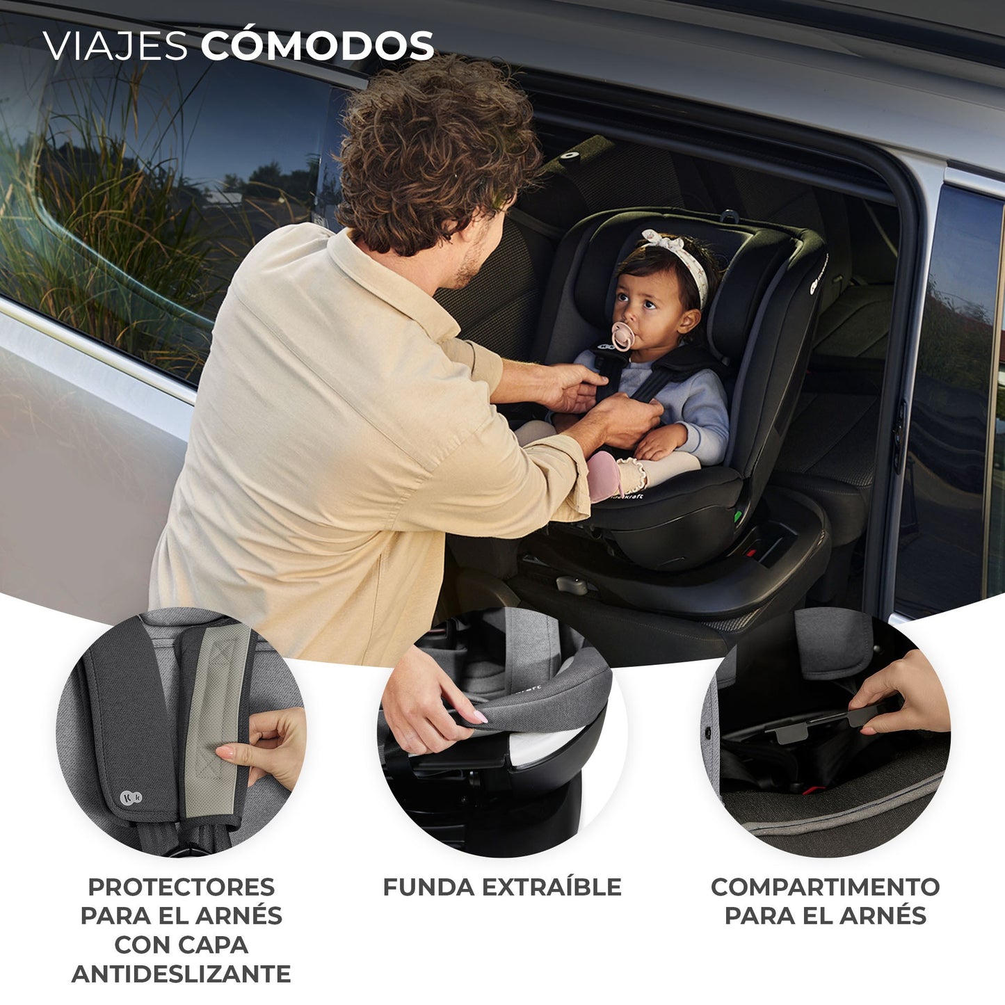 Kinderkraft XPEDITION 2 I-Size, Silla de coche, Isofix, Ajustable 5 posiciones, Giratoria 360º