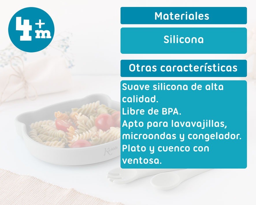 Set Vajilla Silicona con Ventosa de Kiokids