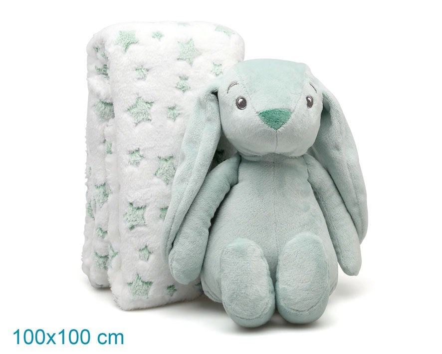Set Peluche Conejito con Manta Polar de Kiokids