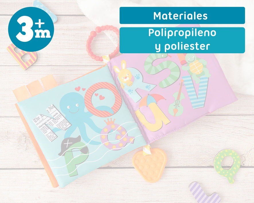 Libro Textil Infantil de Juguete Actividades con Letras de Kiokids