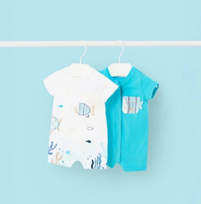 Pijama Manga Corta Peces Blanco 1728 de Mayoral