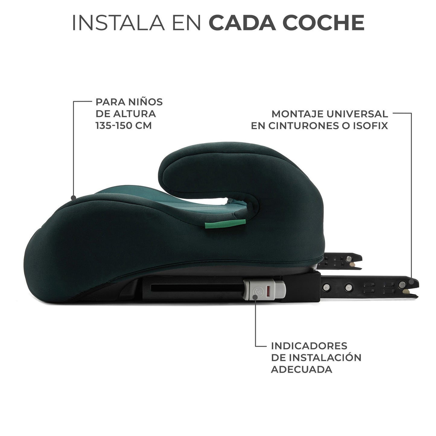 Kinderkraft I-BOOST Silla de auto I-Size 135-150cm asiento elevador de 9 a 12 años
