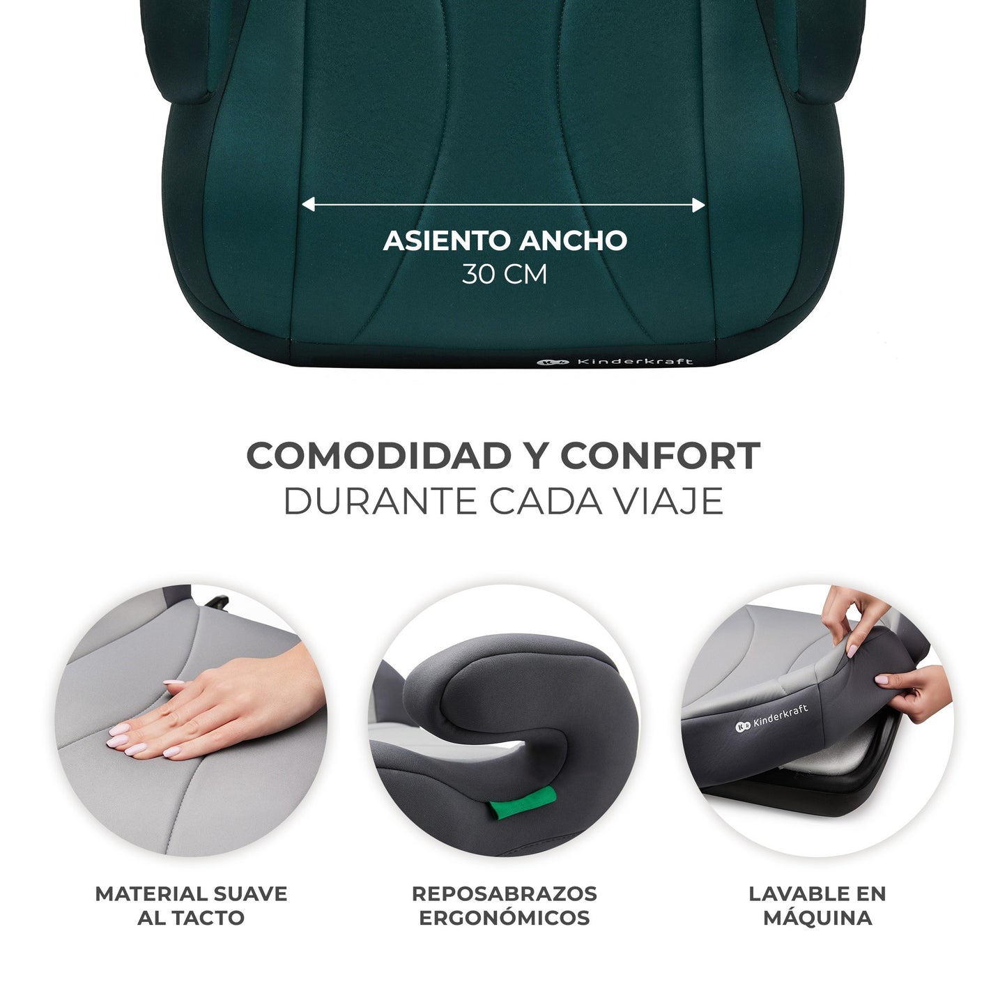 Kinderkraft I-BOOST Silla de auto I-Size 135-150cm asiento elevador de 9 a 12 años
