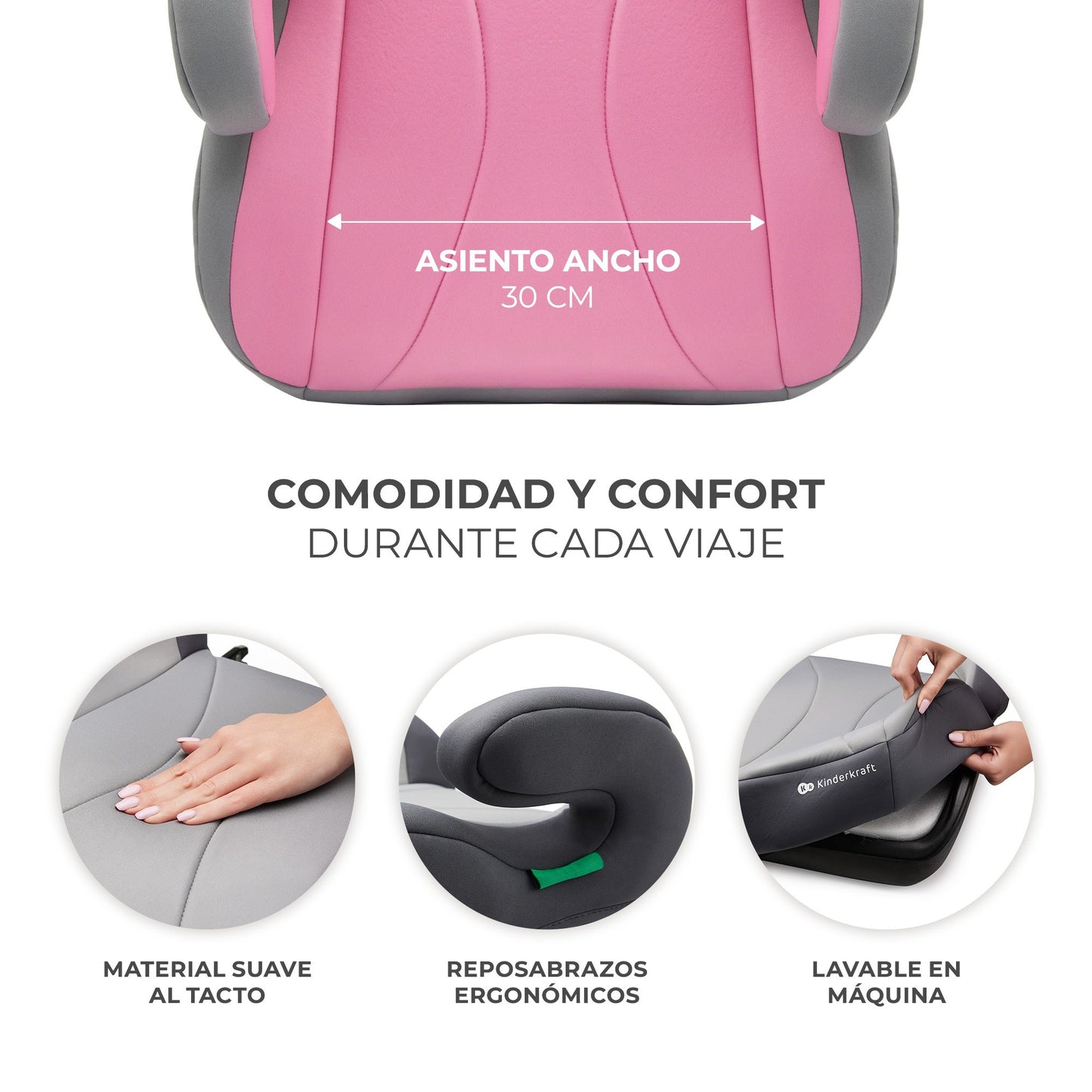 Kinderkraft I-BOOST Silla de auto I-Size 135-150cm asiento elevador de 9 a 12 años