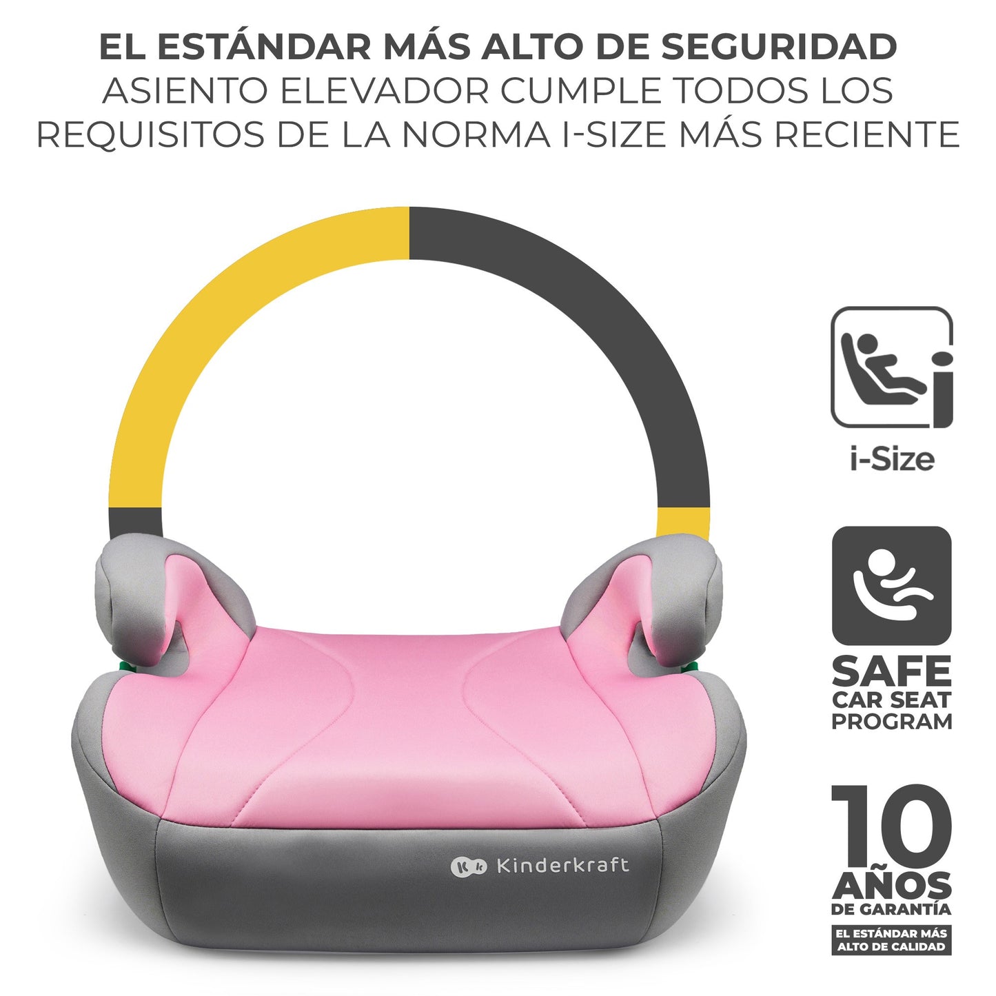 Kinderkraft I-BOOST Silla de auto I-Size 135-150cm asiento elevador de 9 a 12 años