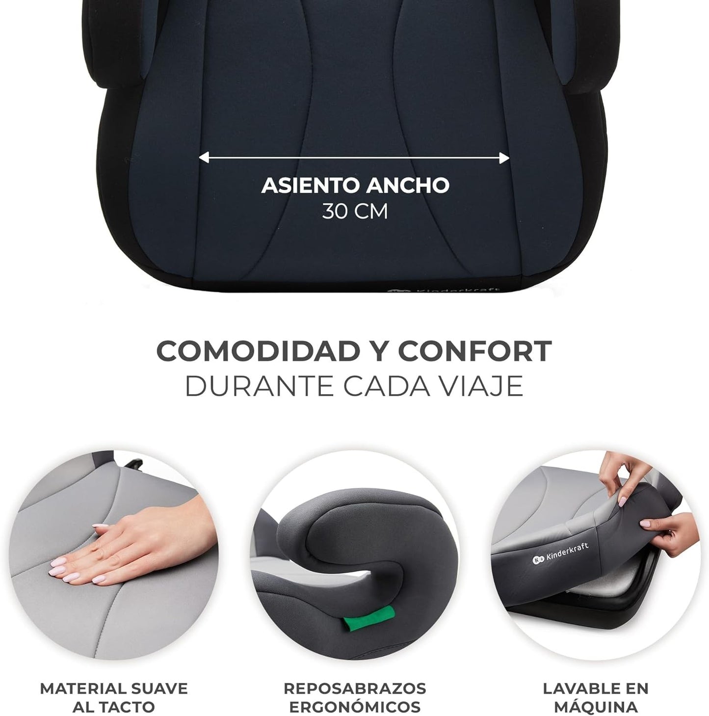 Kinderkraft I-BOOST Silla de auto I-Size 135-150cm asiento elevador de 9 a 12 años