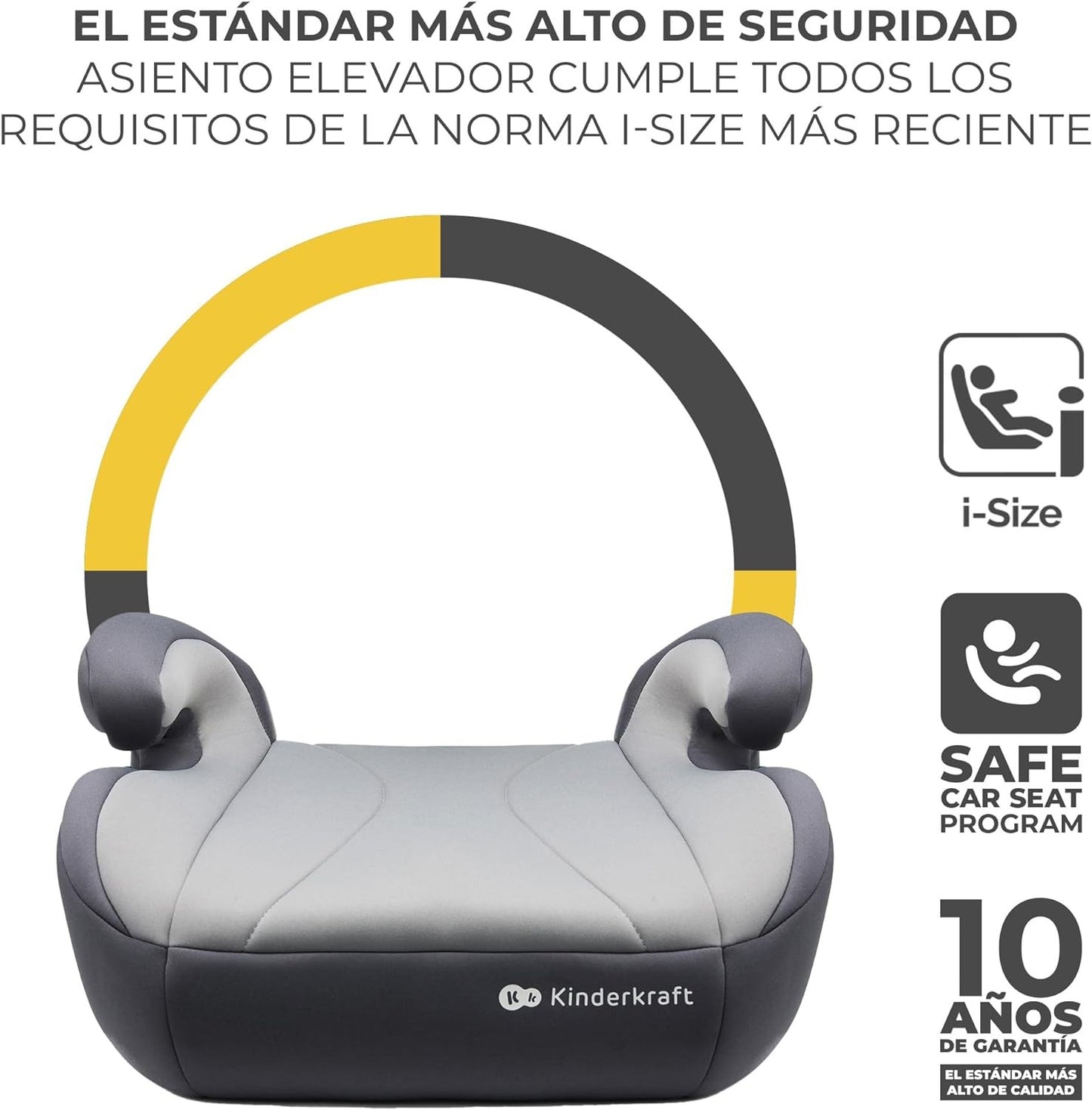 Kinderkraft I-BOOST Silla de auto I-Size 135-150cm asiento elevador de 9 a 12 años