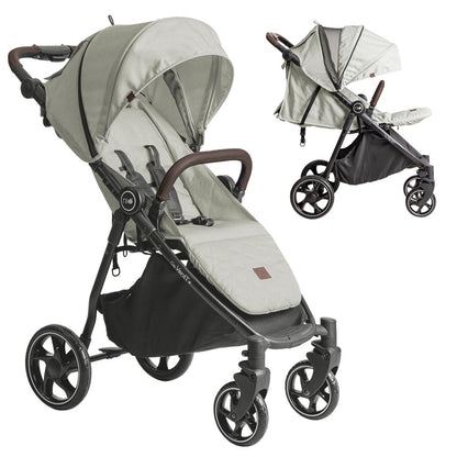 Niu – Silla de Paseo Cochecito de bebé VentT+ Capota XXL -Mosquitera y plástico de lluvia
