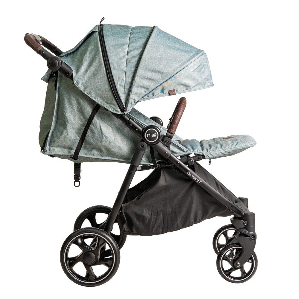 Niu – Silla de Paseo Cochecito de bebé VentT+ Capota XXL -Mosquitera y plástico de lluvia