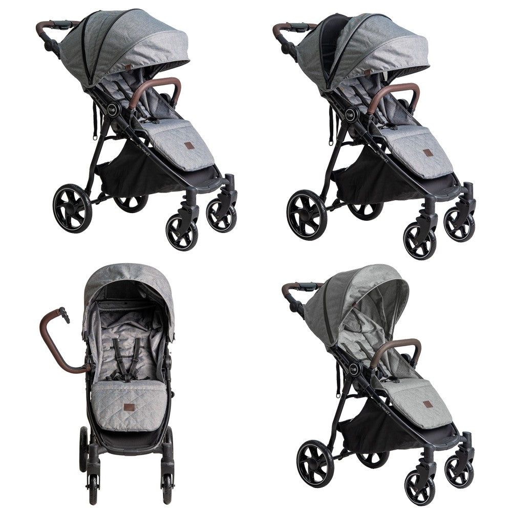 Niu – Silla de Paseo Cochecito de bebé VentT+ Capota XXL -Mosquitera y plástico de lluvia