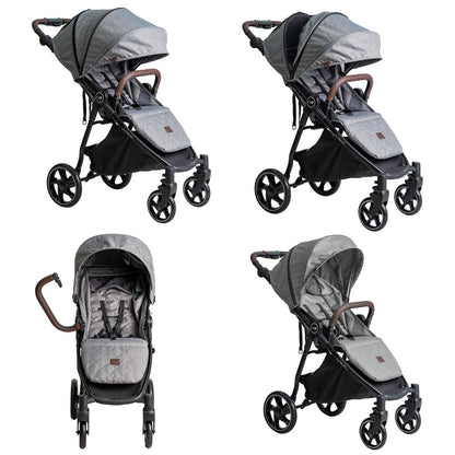 Niu – Silla de Paseo Cochecito de bebé VentT+ Capota XXL -Mosquitera y plástico de lluvia