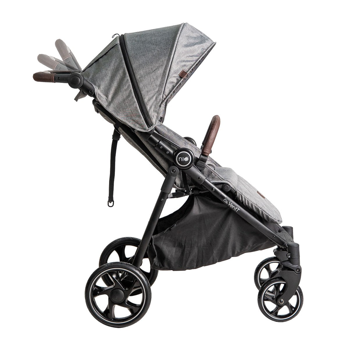 Niu – Silla de Paseo Cochecito de bebé VentT+ Capota XXL -Mosquitera y plástico de lluvia