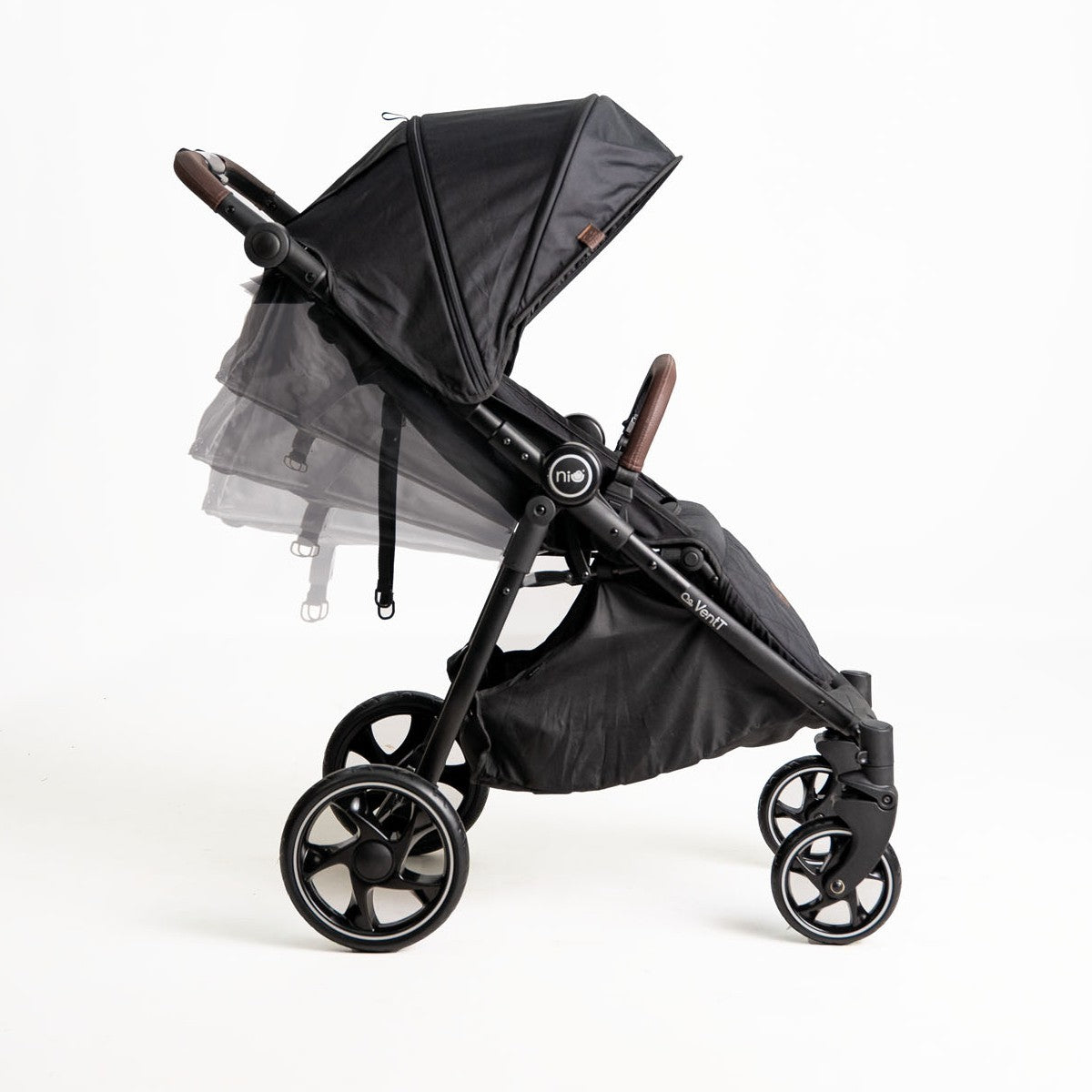 Niu – Silla de Paseo Cochecito de bebé VentT+ Capota XXL -Mosquitera y plástico de lluvia