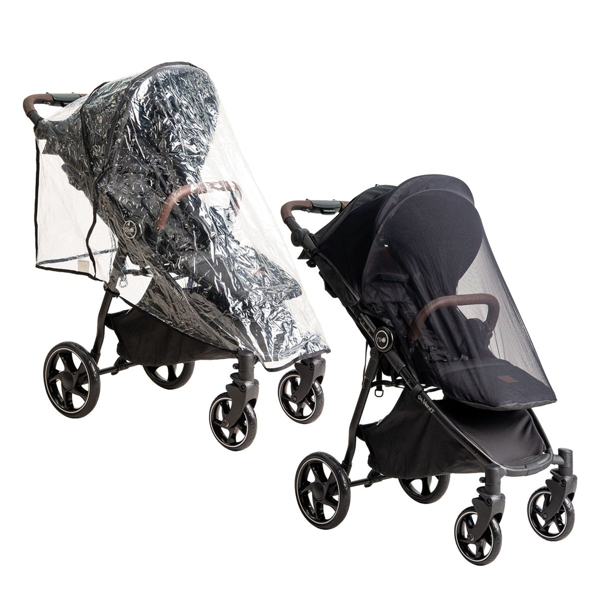 Niu – Silla de Paseo Cochecito de bebé VentT+ Capota XXL -Mosquitera y plástico de lluvia