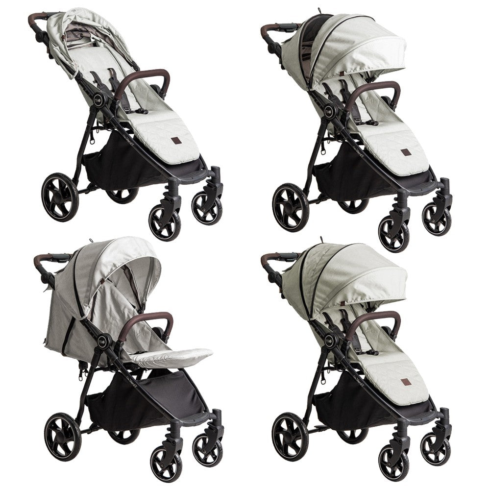 Niu – Silla de Paseo Cochecito de bebé VentT+ Capota XXL -Mosquitera y plástico de lluvia