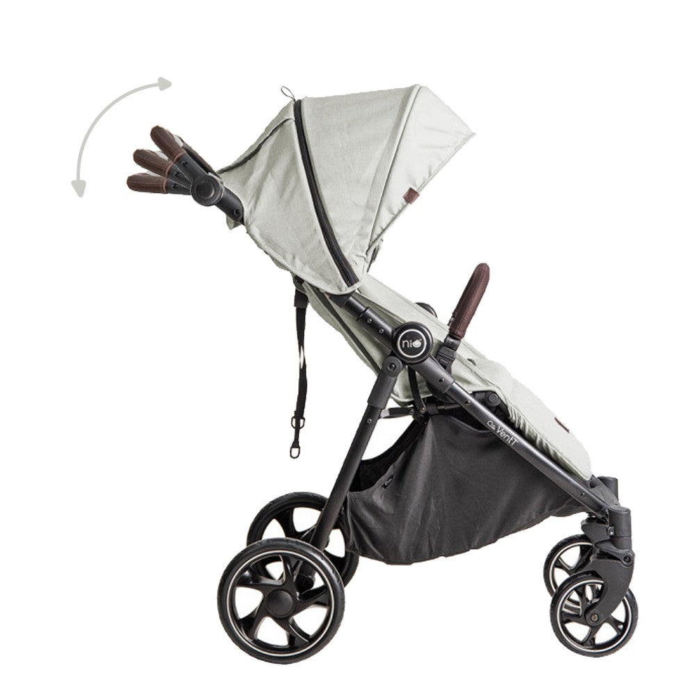 Niu – Silla de Paseo Cochecito de bebé VentT+ Capota XXL -Mosquitera y plástico de lluvia