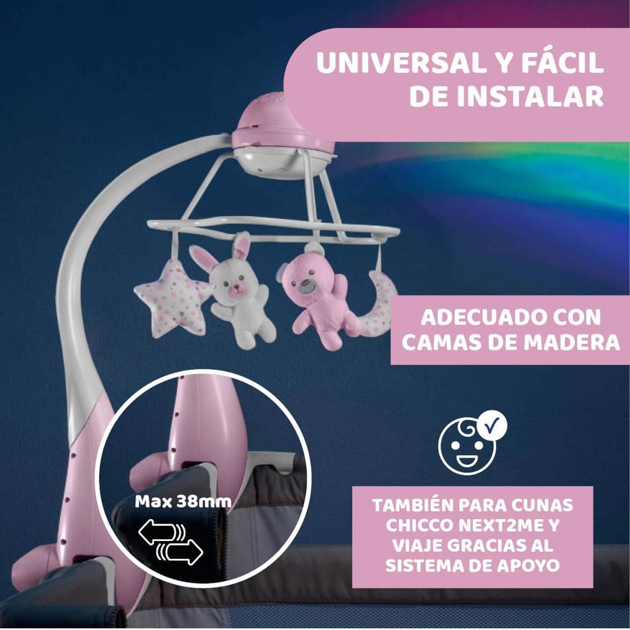 Carrusel Musical con Proyector Arcoíris de Chicco