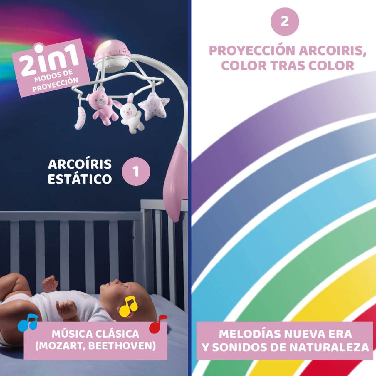 Carrusel Musical con Proyector Arcoíris de Chicco