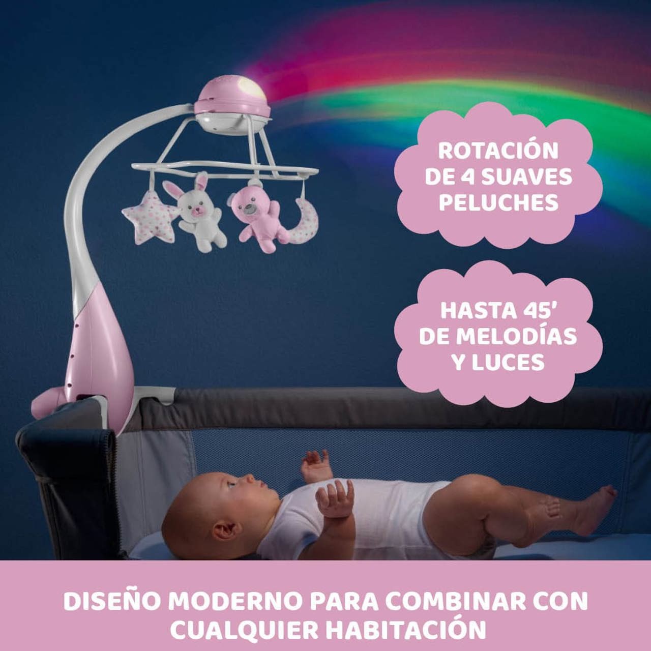 Carrusel Musical con Proyector Arcoíris de Chicco