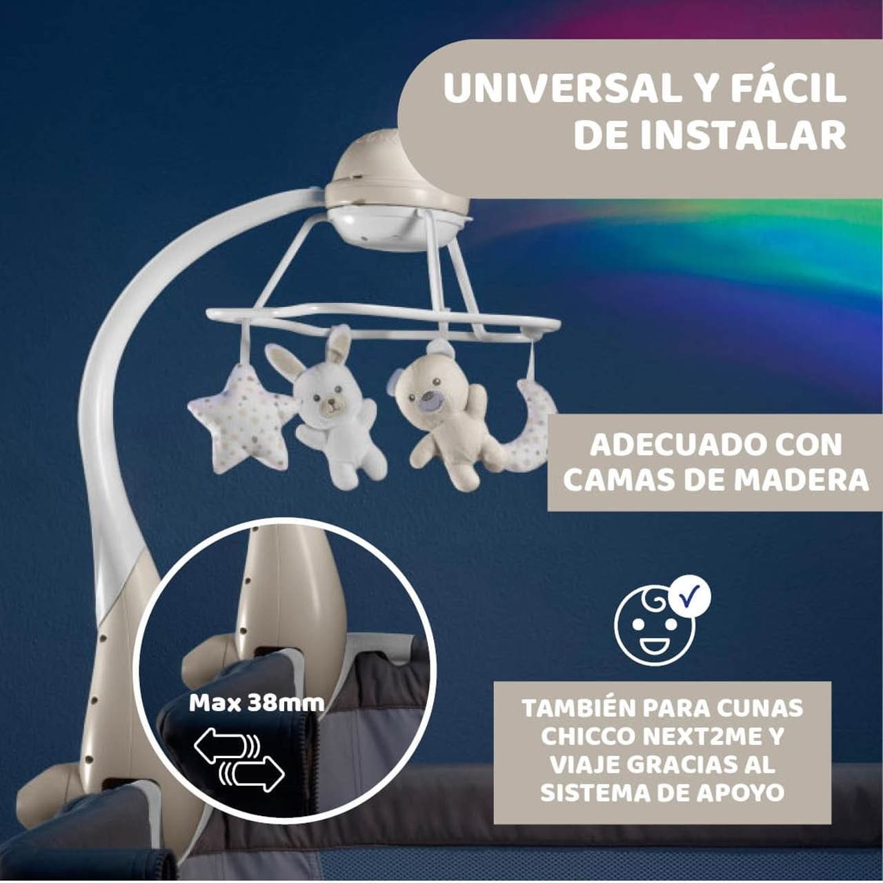 Carrusel Musical con Proyector Arcoíris de Chicco