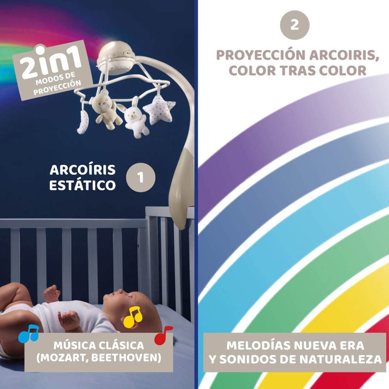 Carrusel Musical con Proyector Arcoíris de Chicco