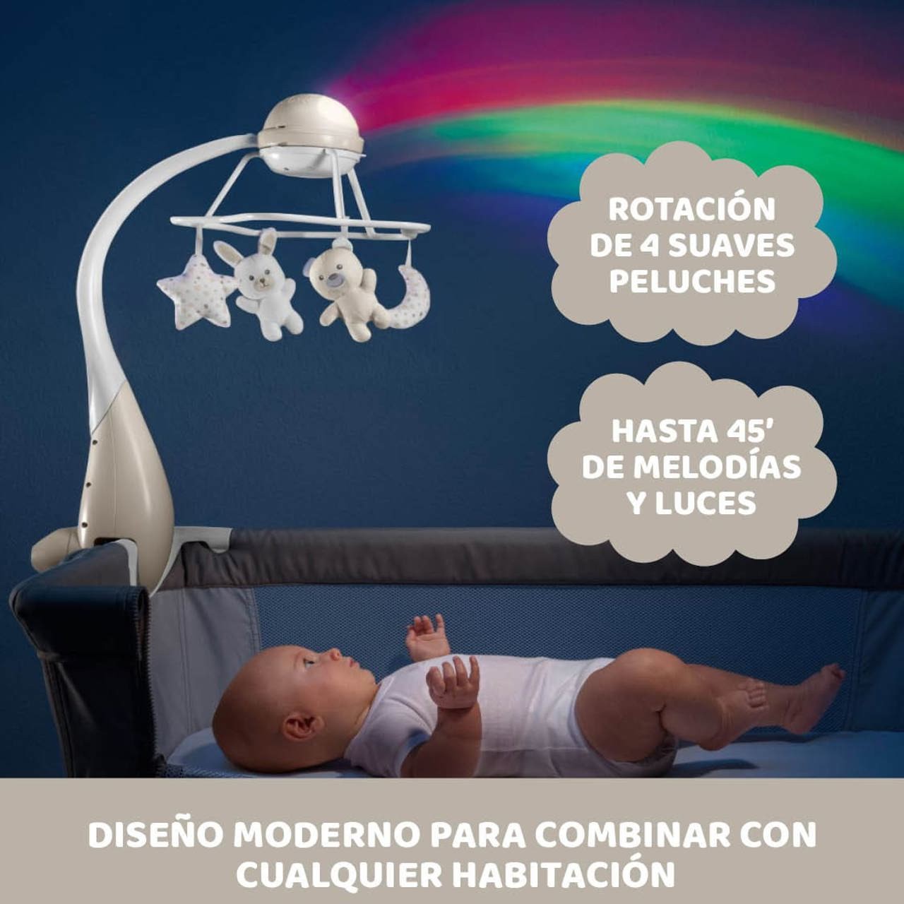 Carrusel Musical con Proyector Arcoíris de Chicco
