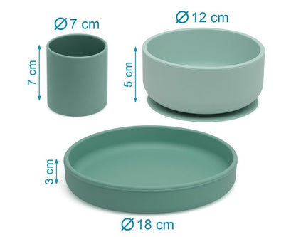 Set Vajilla de 3 piezas de Silicona de Kiokids