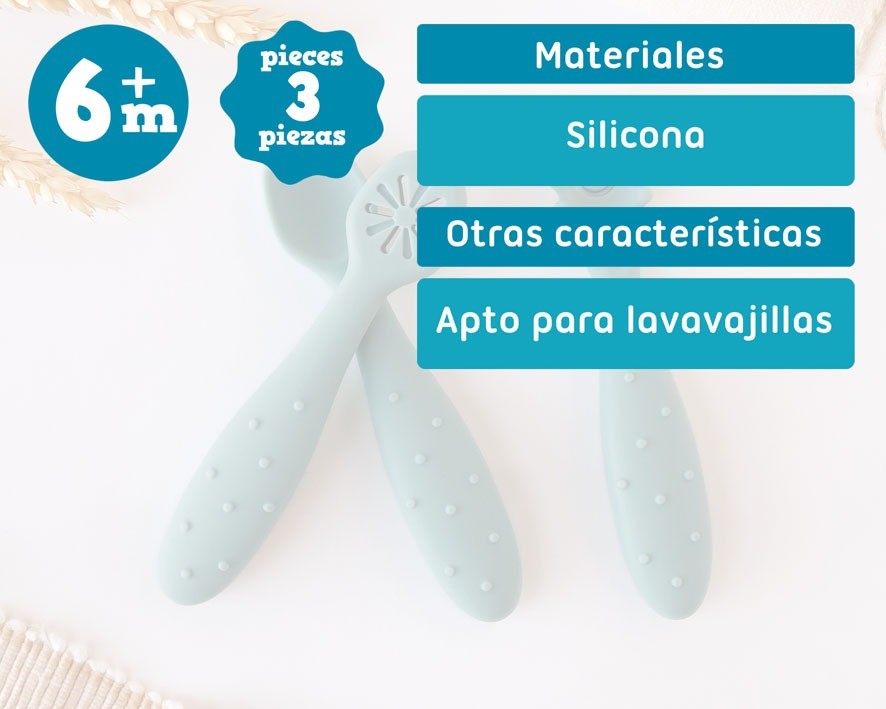 Set Cubiertos de Aprendizaje Silicona de Kiokids