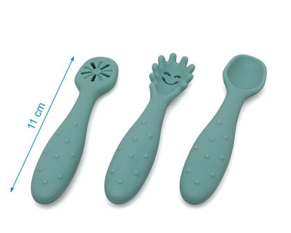 Set Cubiertos de Aprendizaje Silicona de Kiokids
