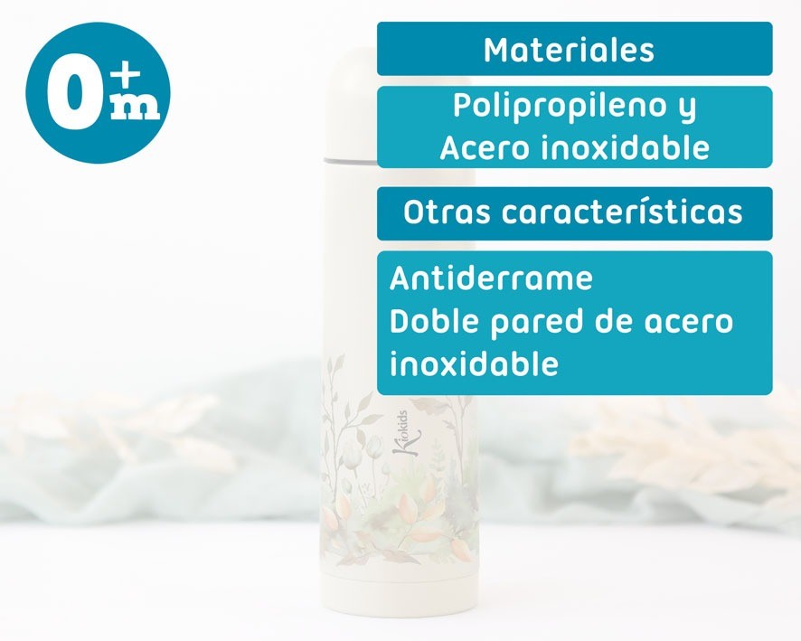 Termo para Líquidos 500ml Estampado Hojas de Kiokids