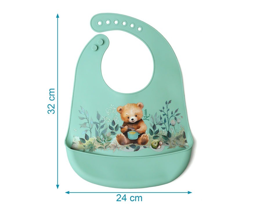 Babero Silicona Salvia Osito de Kiokids
