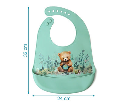 Babero Silicona Salvia Osito de Kiokids
