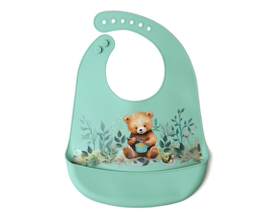 Babero Silicona Salvia Osito de Kiokids