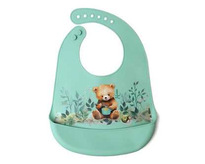 Babero Silicona Salvia Osito de Kiokids