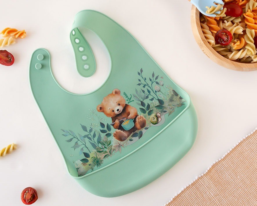 Babero Silicona Salvia Osito de Kiokids